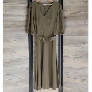 Olive Intermix Midi dress